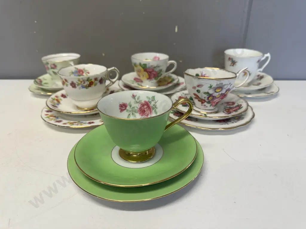 Selection Of Vintage Trios Including Royal Albert, Adderly Etc  Image 1++
