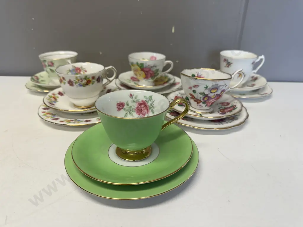 Selection Of Vintage Trios Including Royal Albert, Adderly Etc  Image 1++