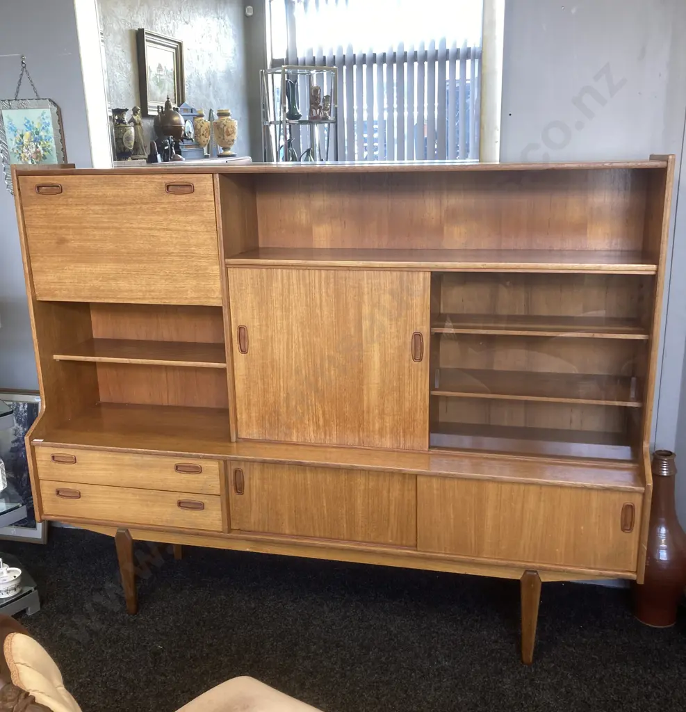 Mid-Century Modern Teak Wall Unit by Mahjongg for Ouwenbroek's Meubelfabriek,1960s. H143 W185 D42cm Image 1++