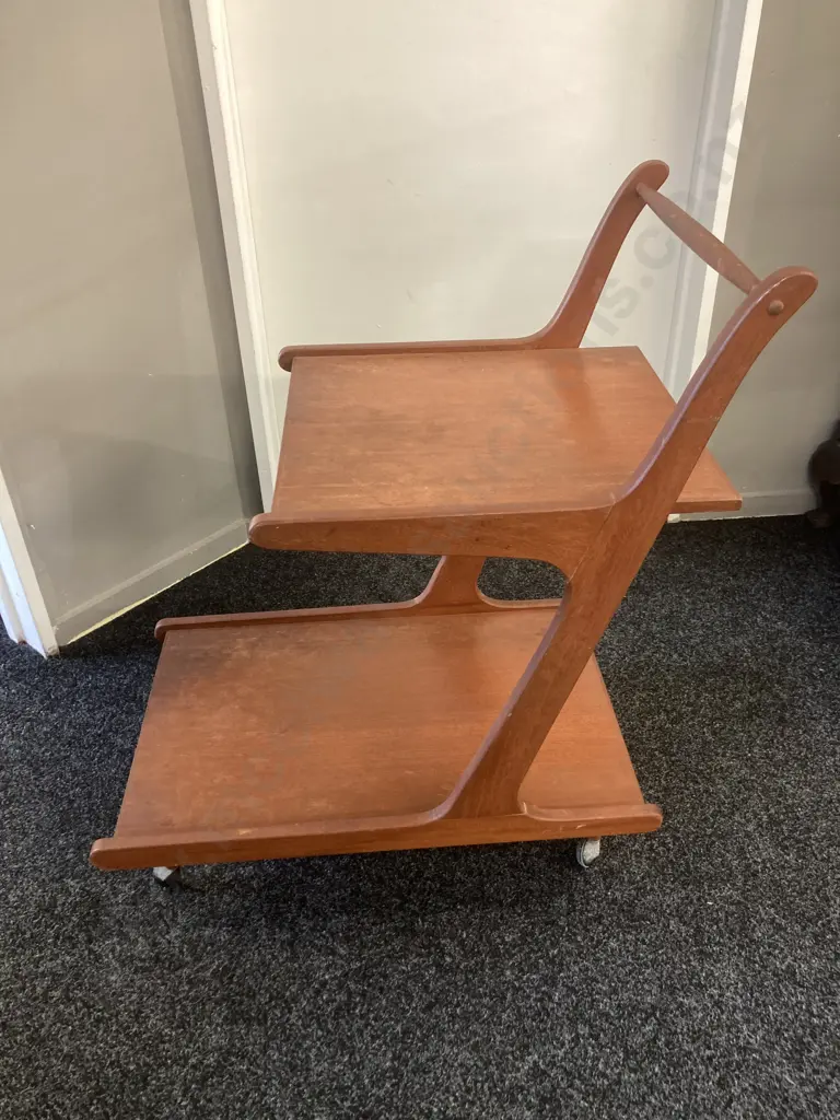 Unique Don Lorong Mid Century Tea Trolley, On Metal Castors, Original Don Lorong Sticker To Underside. H83 W69 D45cm Image 1++