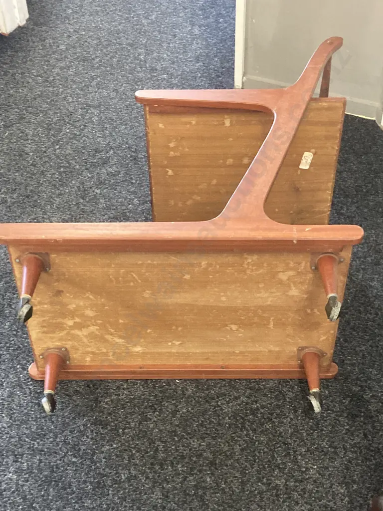 Unique Don Lorong Mid Century Tea Trolley, On Metal Castors, Original Don Lorong Sticker To Underside. H83 W69 D45cm Image 1++