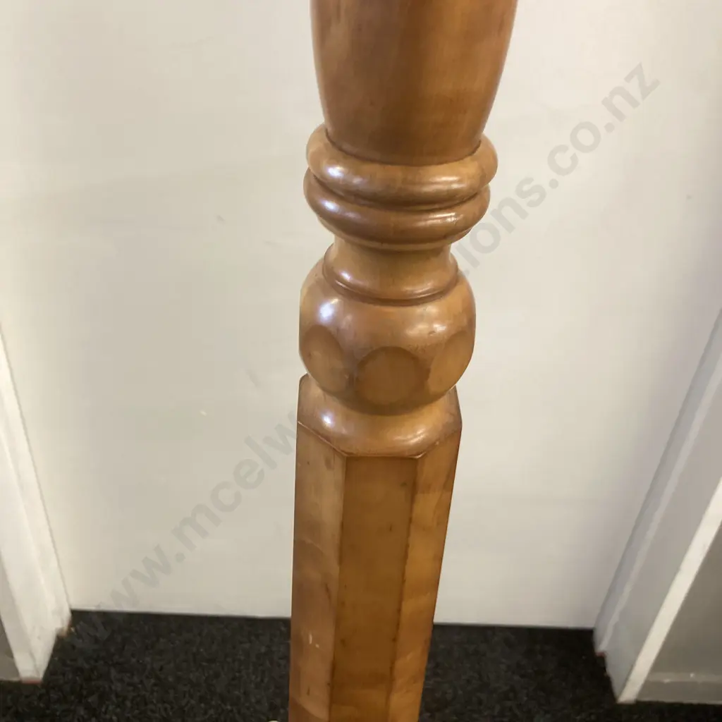 1930’s Art Deco Birds Eye Maple & Walnut Floor Lamp. H162cm Image 1++