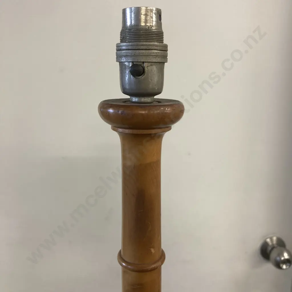 1930’s Art Deco Birds Eye Maple & Walnut Floor Lamp. H162cm Image 1++