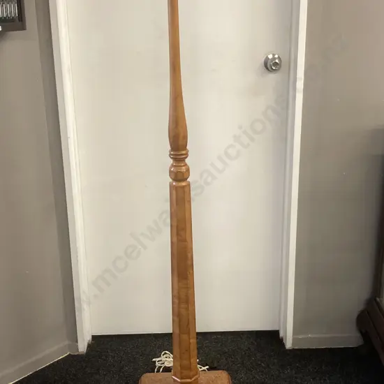 1930’s Art Deco Birds Eye Maple & Walnut Floor Lamp. H162cm