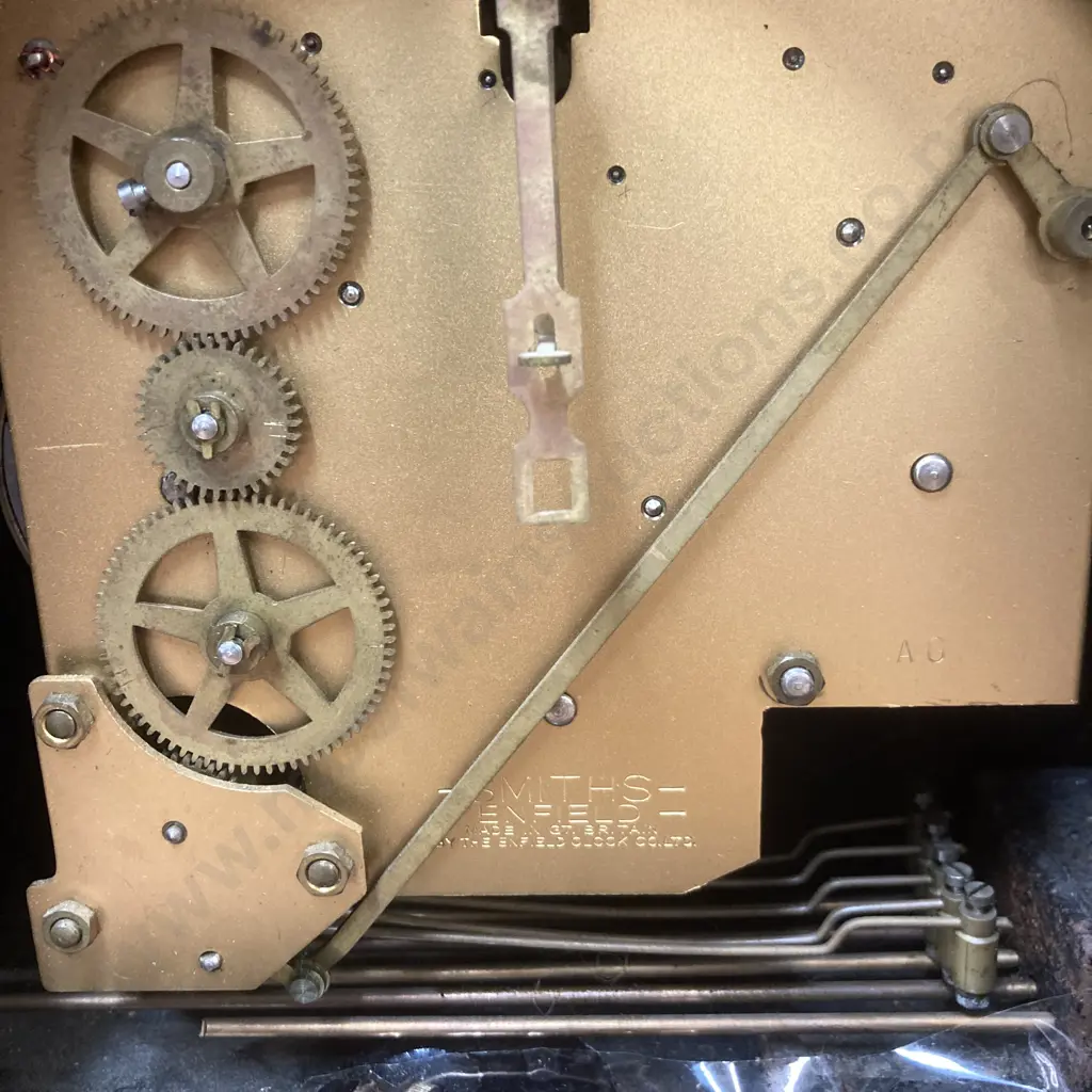 Vintage c1940's-1950’s English ”Smiths Enfield” Chiming Mantel Clock In Oak Case Image 1++