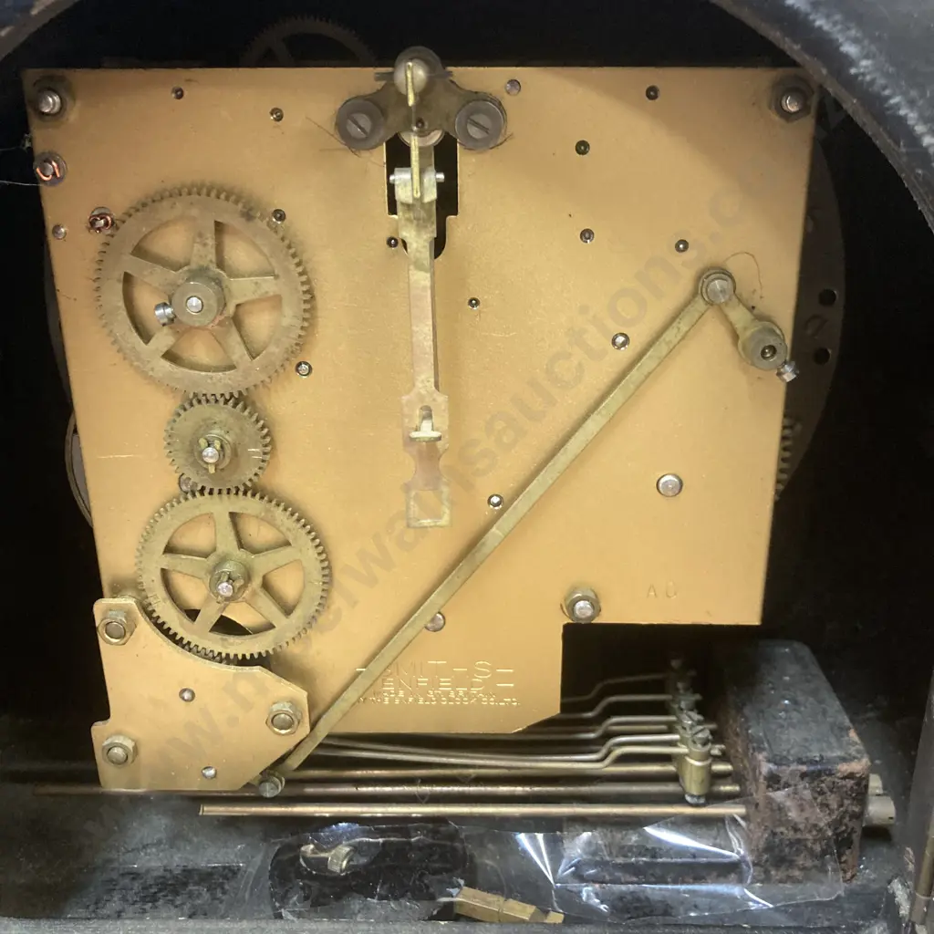 Vintage c1940's-1950’s English ”Smiths Enfield” Chiming Mantel Clock In Oak Case Image 1++