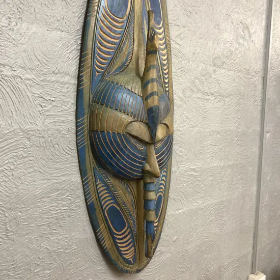 Vintage Superbly Carved Papua New Guinea Tribal Spirit Mask. 107 x 33cm (As Found)