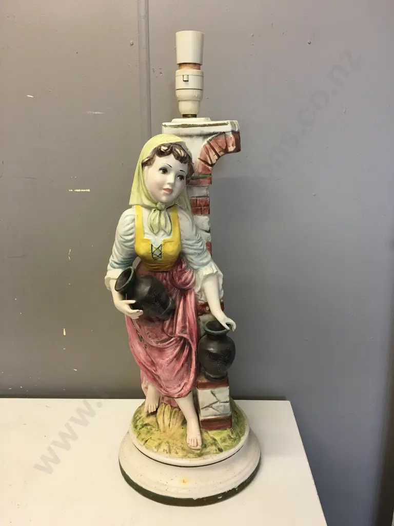 Antique Porcelain Figural Table Lamp H61cm. Image 1++