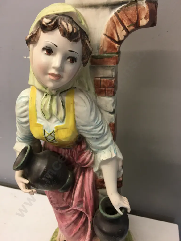 Antique Porcelain Figural Table Lamp H61cm. Image 1++