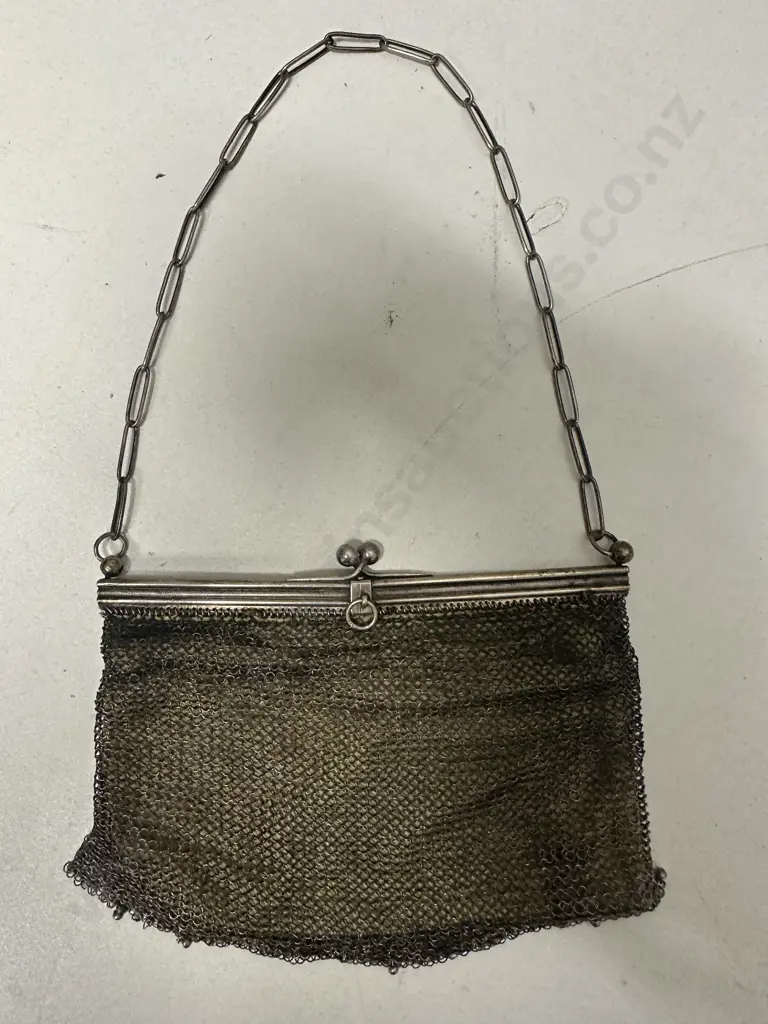 Vintage Mesh Purse 800 Continental Silver ? Image 1++