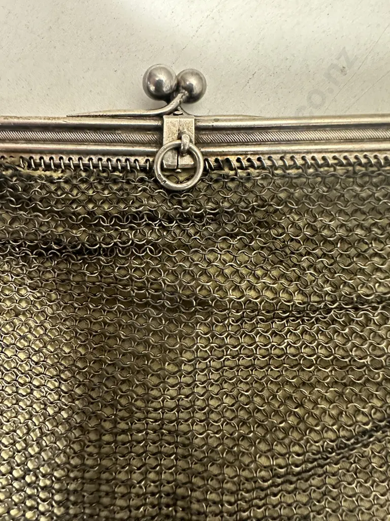 Vintage Mesh Purse 800 Continental Silver ? Image 1++