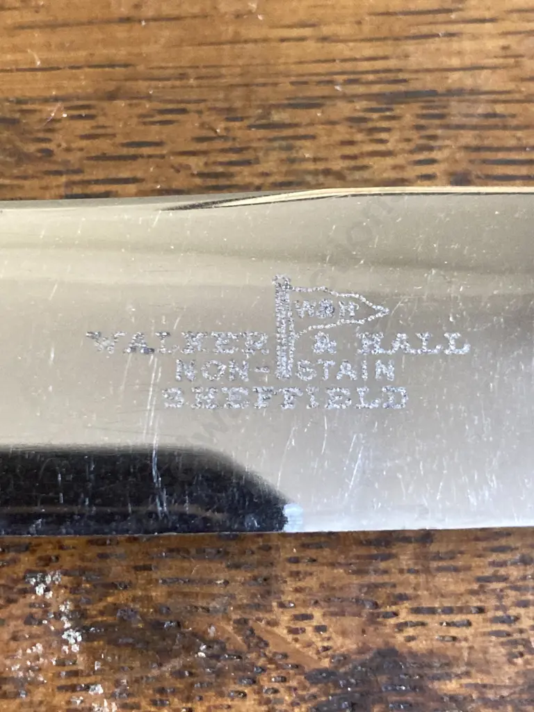 Walker & Hall Sheffield England 36 Pce Cutlery Set With 12 'Bone' Handled Knives & 1 x Table Spoon (Purchased New 1937) Image 1++
