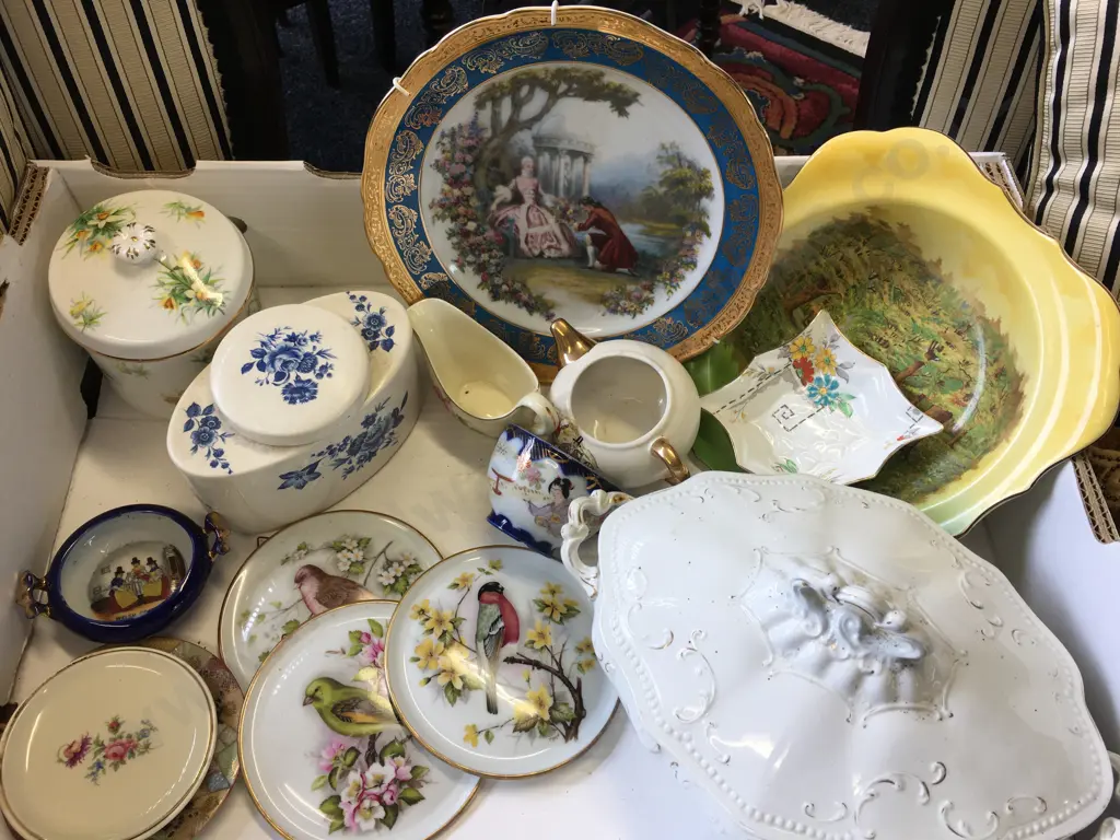 Assorted China Items Including Carlton Ware, Limoges Plate, Lidded Dish, Cannisters Etc Image 1++