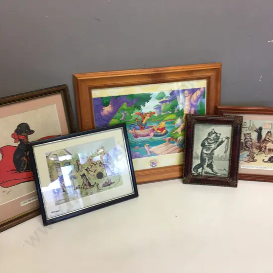 Pooh Friendship Day, Cats & Pup Framed Prints