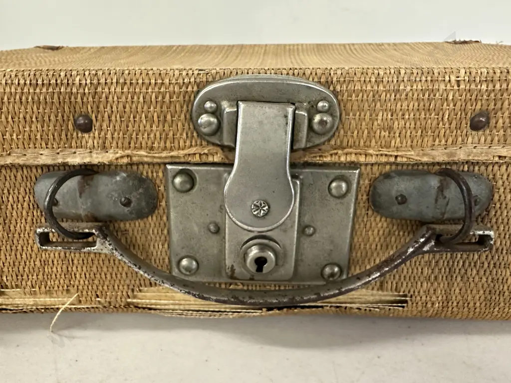 Antique Sewing Box & Cardboard Backed Suitcase Image 1++