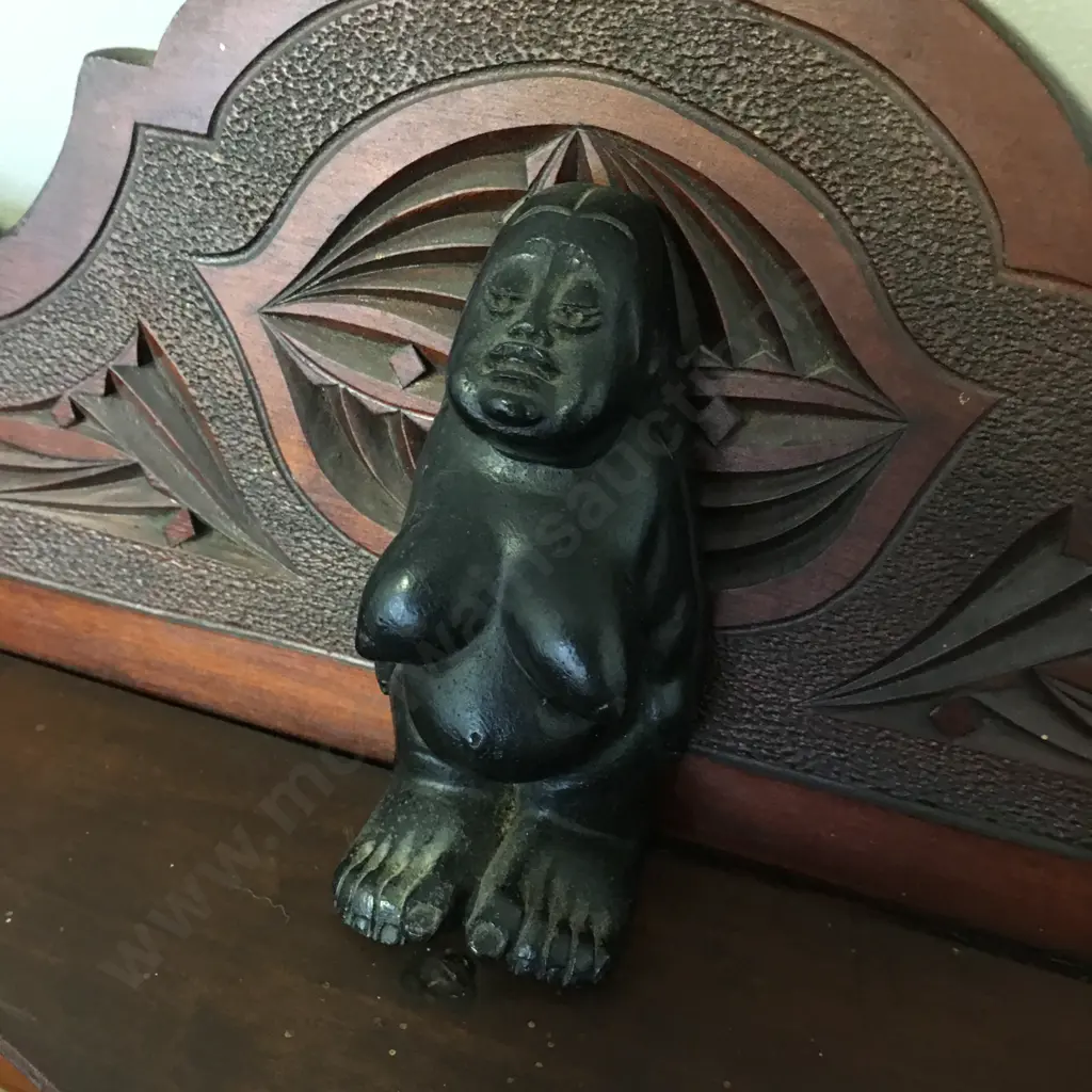 Vintage 1960s Coco Joe Hawaii Lava Figurine Goddess of Fertility Nui Nui Aloha. 9.5cm Image 1++
