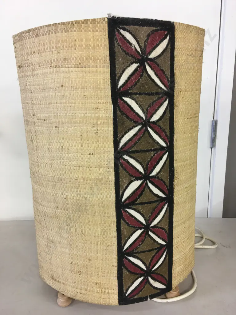 Footed Rattan Table Lamp. 53 x 36cm Image 1++