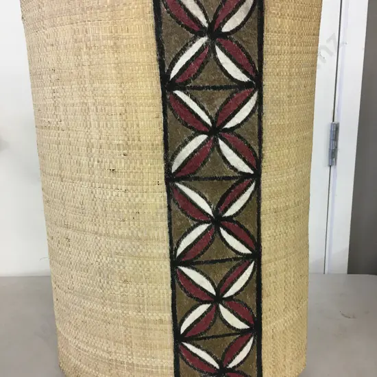 Footed Rattan Table Lamp. 53 x 36cm
