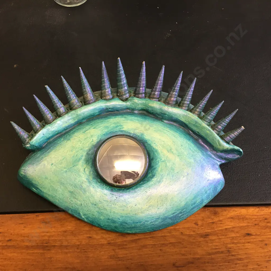 Ceramic Turquoise Eye Wall Hanging (20 x 25cm) Image 1++