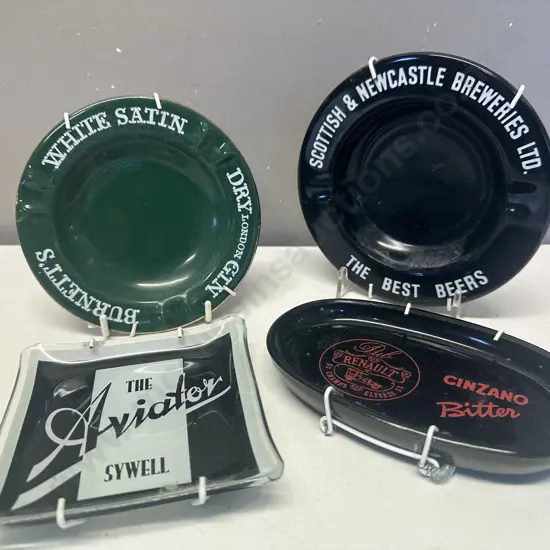 Selection of Vintage Brewery Advertising Ashtrays