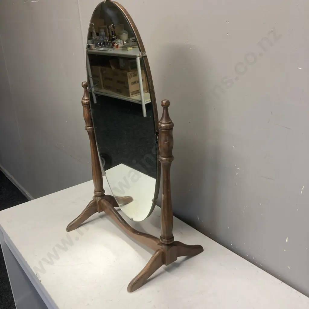 Vintage Oval Cheval Mirror. 71 x 41cm Image 1++