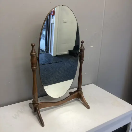 Vintage Oval Cheval Mirror. 71 x 41cm