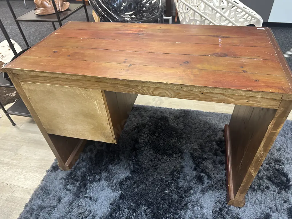 Outback Furniture Rustic Solid Wood 2 Drawer Students Desk. H76.5 W110 D56cm Image 1++