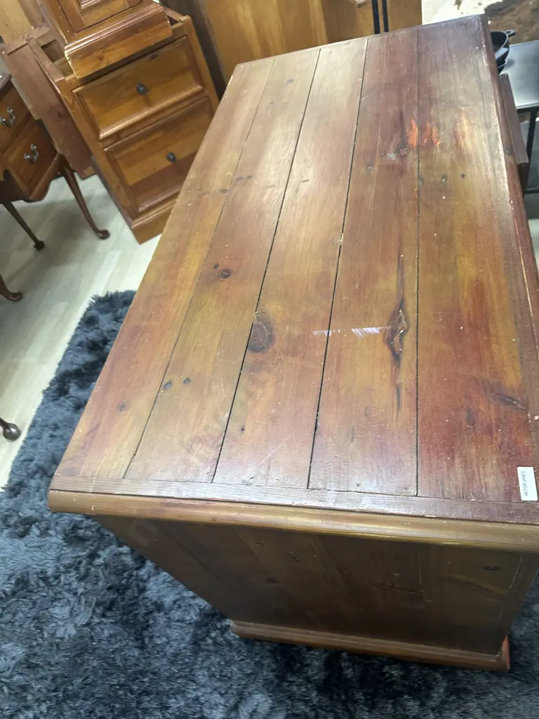 Outback Furniture Rustic Solid Wood 2 Drawer Students Desk. H76.5 W110 D56cm Image 1++