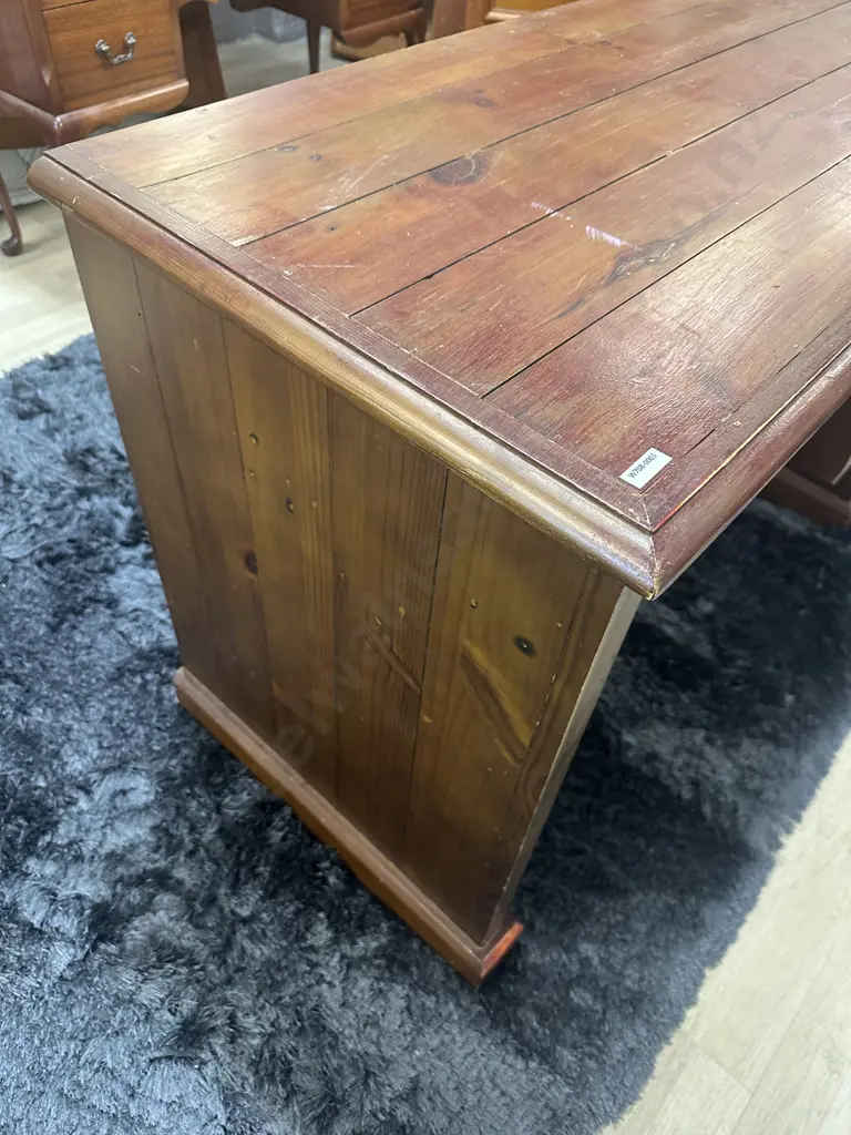 Outback Furniture Rustic Solid Wood 2 Drawer Students Desk. H76.5 W110 D56cm Image 1++