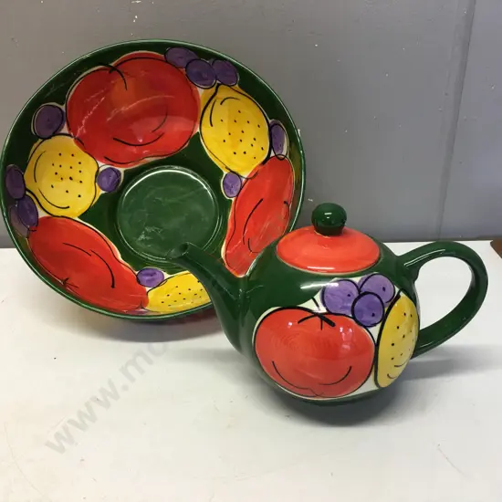 Petra Ceramics "Eden" Bowl & Teapot