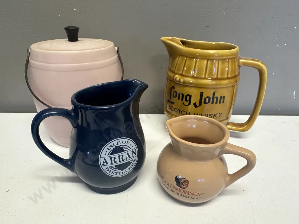 Vintage English Ice Bucket, Wade Scotch Whiskey Water Jug Etc Image 1++