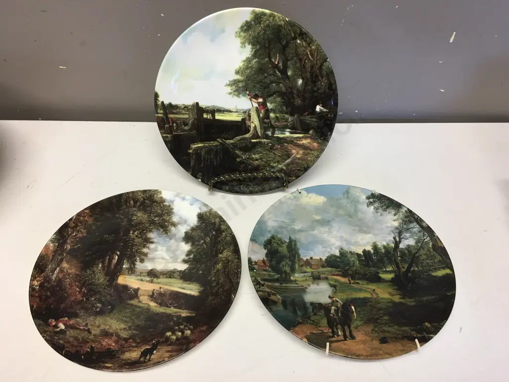 Royal Doulton Ltd Edition Collectors Plates Including 'Flatford Mill', 'The Cornfield' & 'The Lock' Image 1++