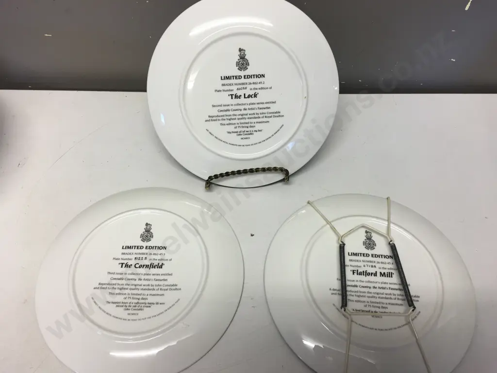Royal Doulton Ltd Edition Collectors Plates Including 'Flatford Mill', 'The Cornfield' & 'The Lock' Image 1++