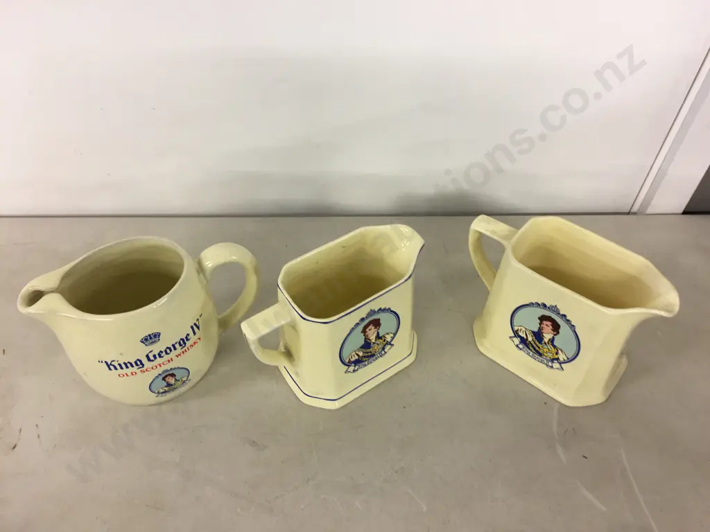 Vintage King George lV Old Scotch Whiskey Wade Pitcher / Jug x3 Image 1++