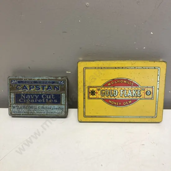 Vintage Cigarette Tins - Gold Flake Honey Dew & Capstan Navy Cut