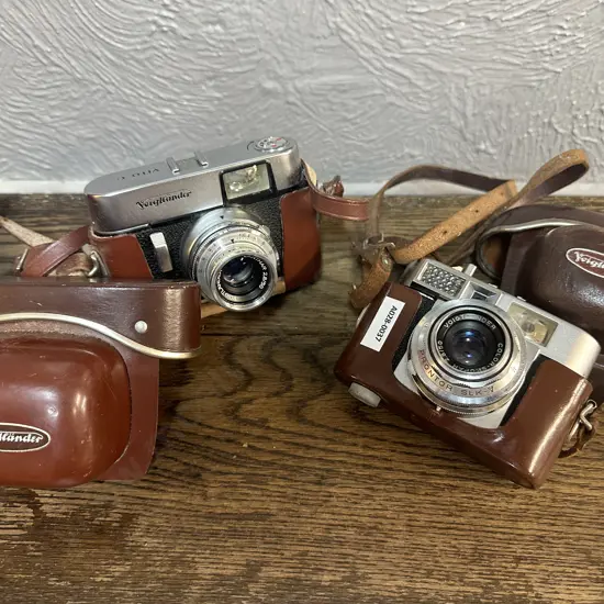 Voightlander Vito C With Lanthar 2.8/50 Lense & Vitomatic II With Color-Skopar 2.8/50 Lense, Original Leather Cases