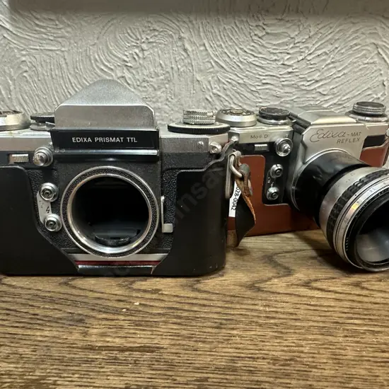 Edixa Prismat TTL 35mm SLR Film Camera &  Edixa - Mat Reflex With Kilfitt-Makro-Kilar D 1:2.8/4cm Lens