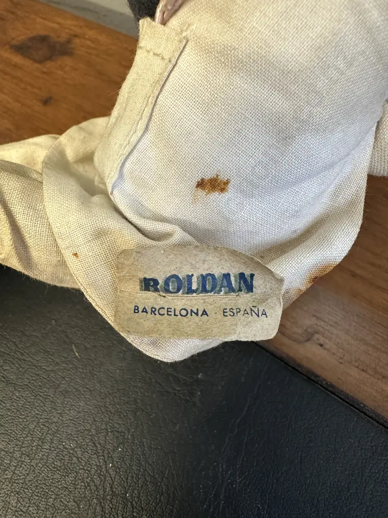 Vintage Roldan Doctor & Baby Soft Sculpture Cloth Doll With Original Tag,1950s Barcelona Spain. 29cm Image 1++