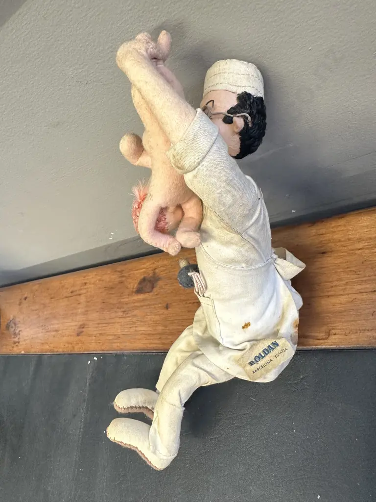 Vintage Roldan Doctor & Baby Soft Sculpture Cloth Doll With Original Tag,1950s Barcelona Spain. 29cm Image 1++