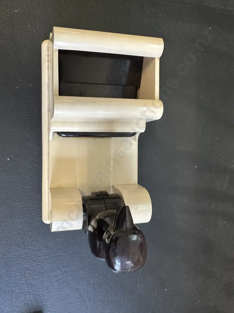 Vintage Black & Cream Bakelite 'Kookaburra' Cigarette Dispenser. H10 W18.5 D10cm (Missing Lid) Image 1++