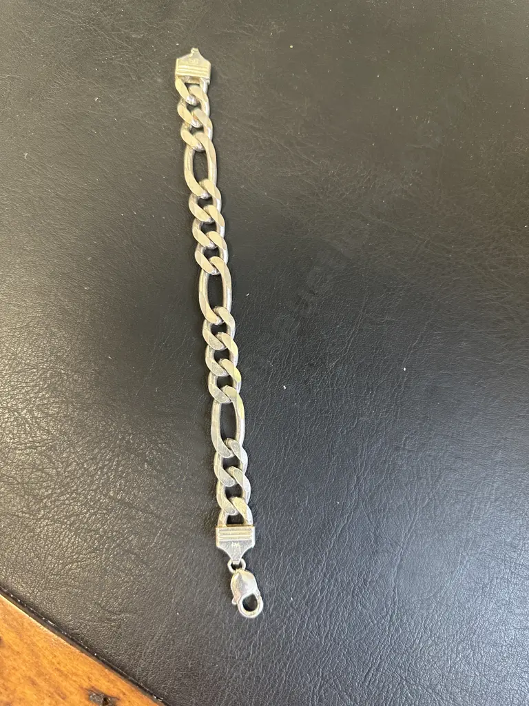 925 Heavy Vintage Curb Link Mens Bracelet 55gms Image 1++