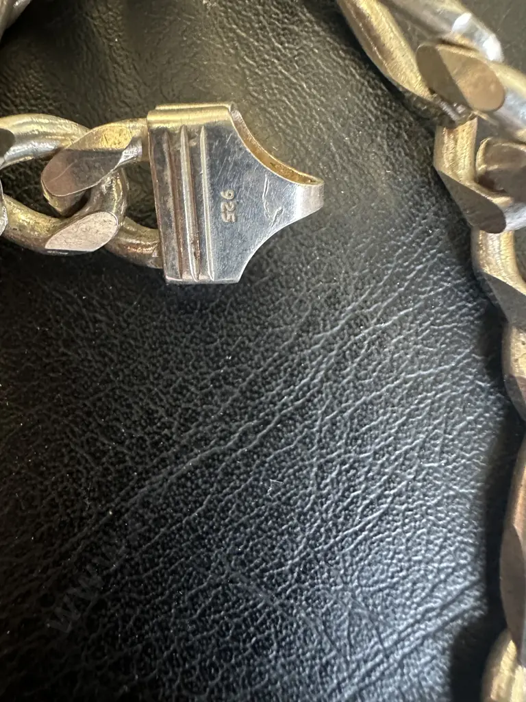 925 Heavy Vintage Curb Link Mens Bracelet 55gms Image 1++