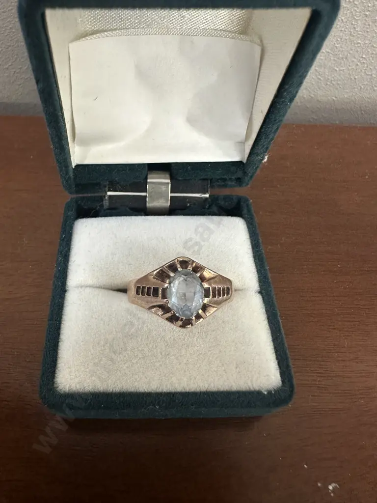 Ladies 18ct Acid Tested Aqua Ring Image 1++