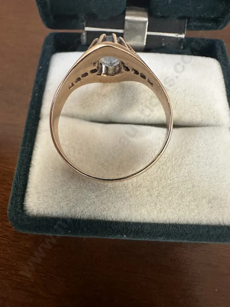 Ladies 18ct Acid Tested Aqua Ring Image 1++