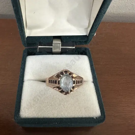 Ladies 18ct Acid Tested Aqua Ring