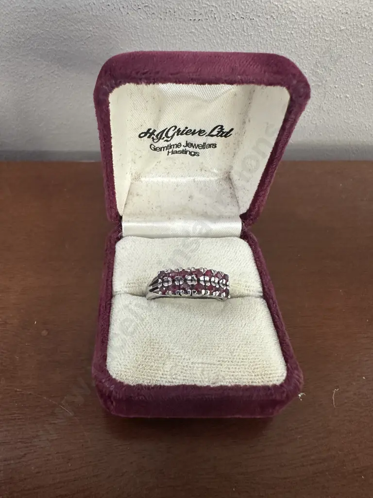 Ladies Ruby & Silver Ring Image 1++