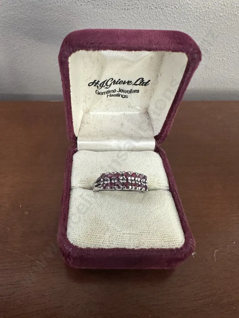 Ladies Ruby & Silver Ring Image 1++