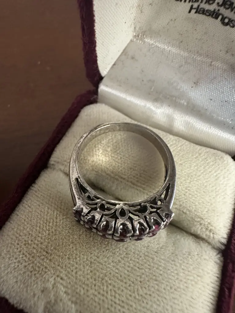 Ladies Ruby & Silver Ring Image 1++