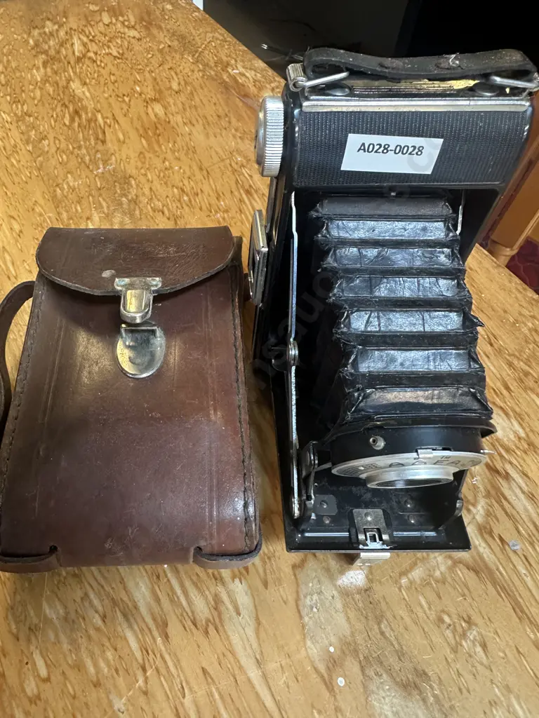 Vintage AGFA Billy Folding Bellows Camera With Leather Case, Agfa Jsomar Lens Image 1++