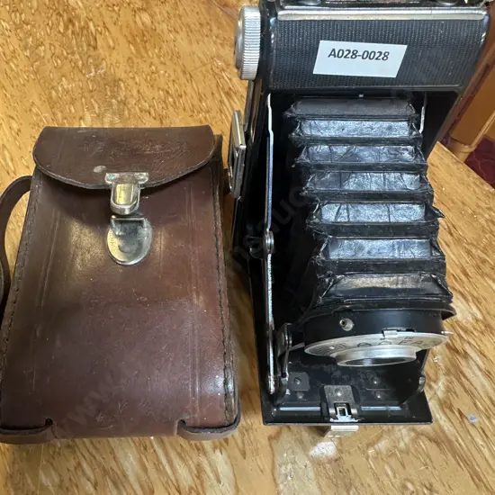 Vintage AGFA Billy Folding Bellows Camera With Leather Case, Agfa Jsomar Lens